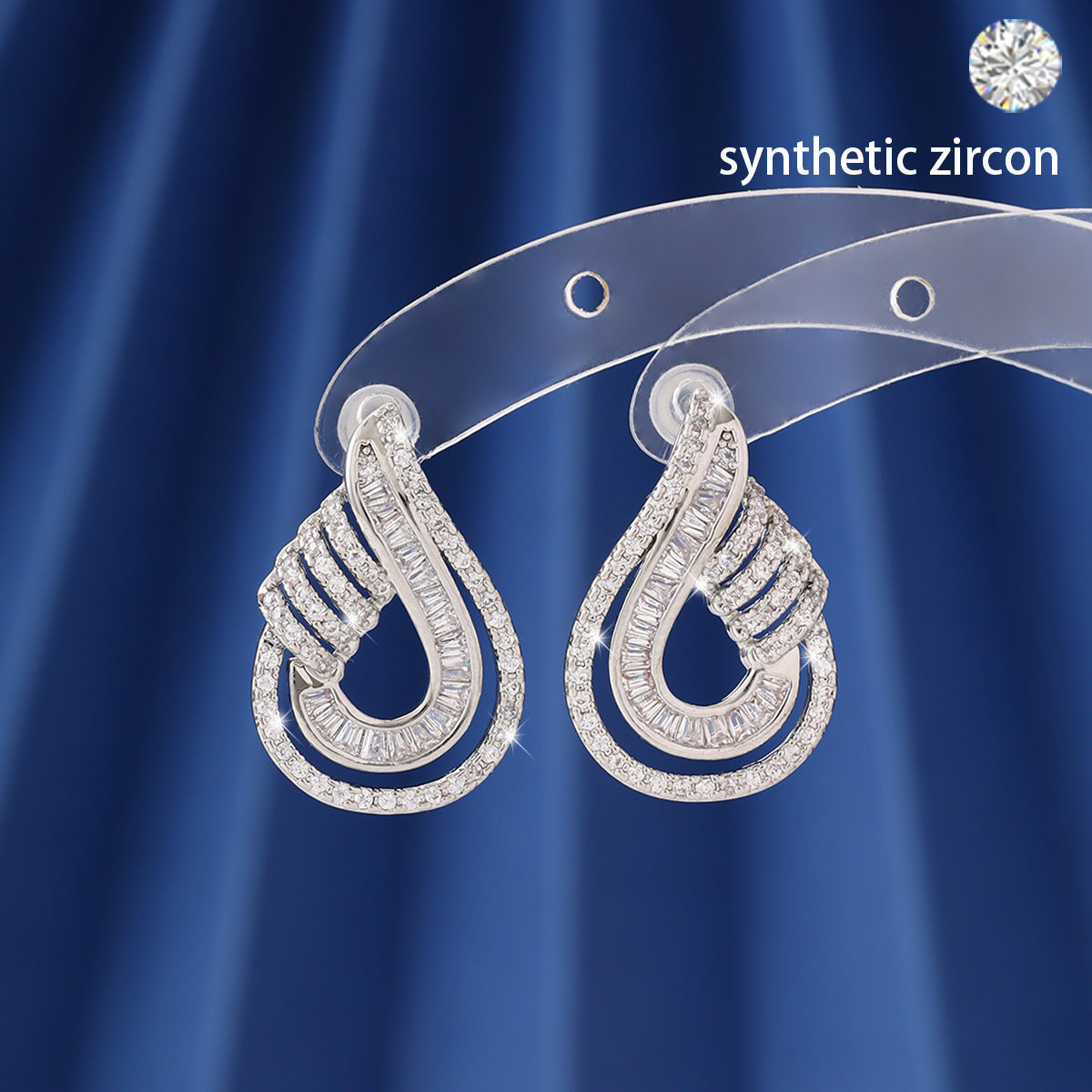 Luxurious stud earrings with fully set and ultra-shiny zirconia