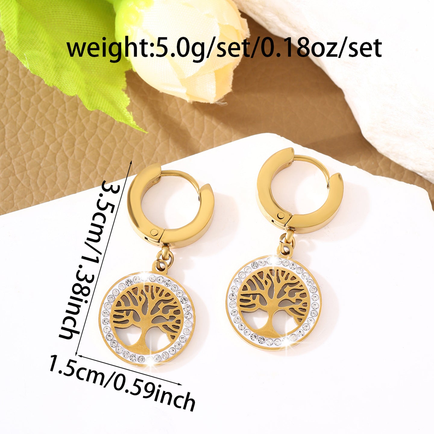 New style hollow-out earrings with micro-set colored zirconia