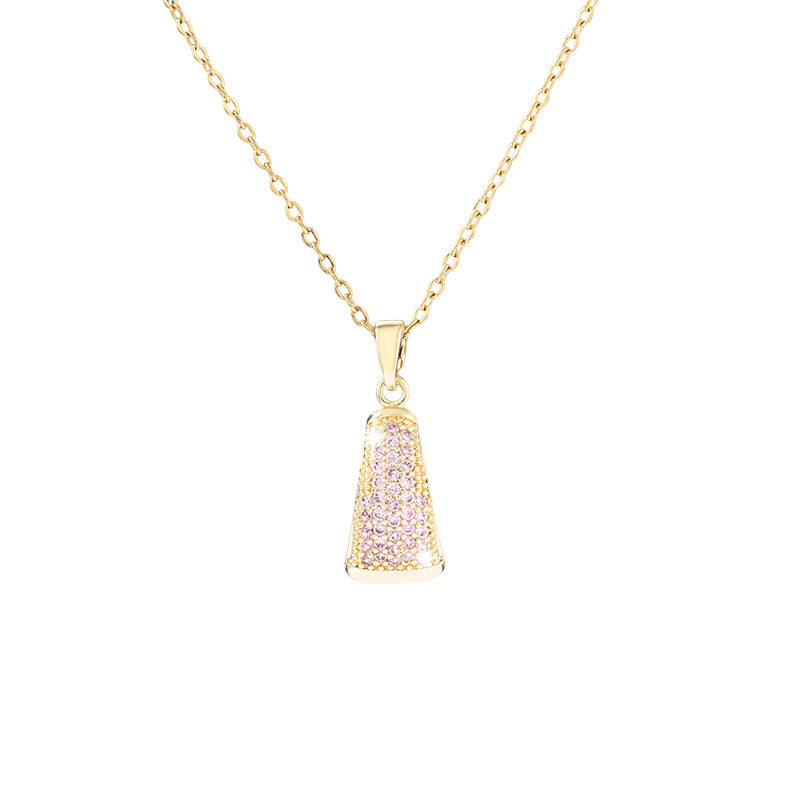 New niche micro-inlaid colored zircon necklace