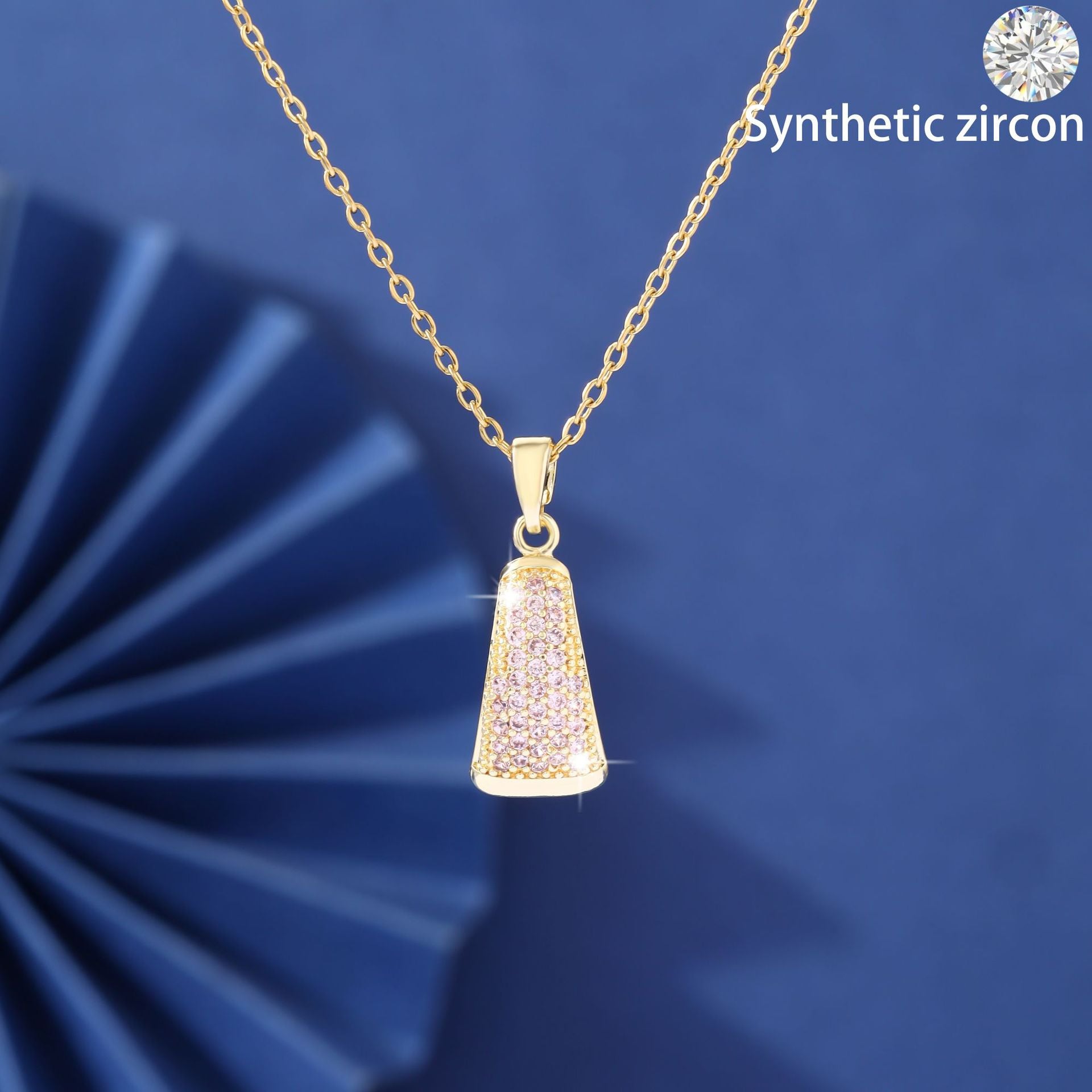 New niche micro-inlaid colored zircon necklace