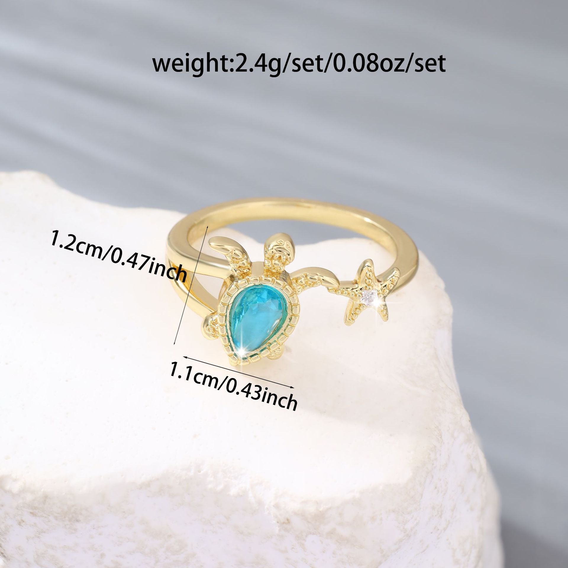 New fashionable ocean series turtle ring
