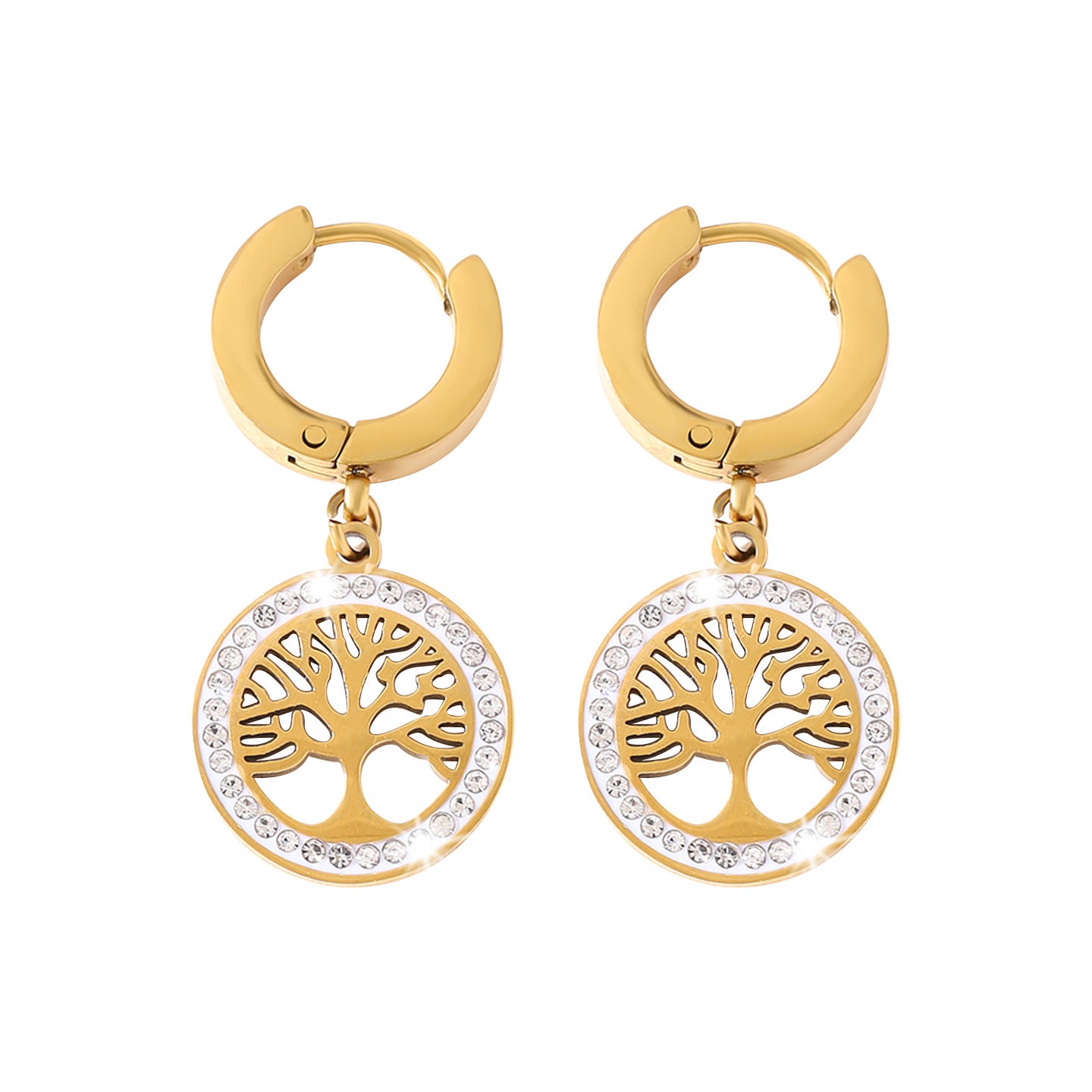 New style hollow-out earrings with micro-set colored zirconia