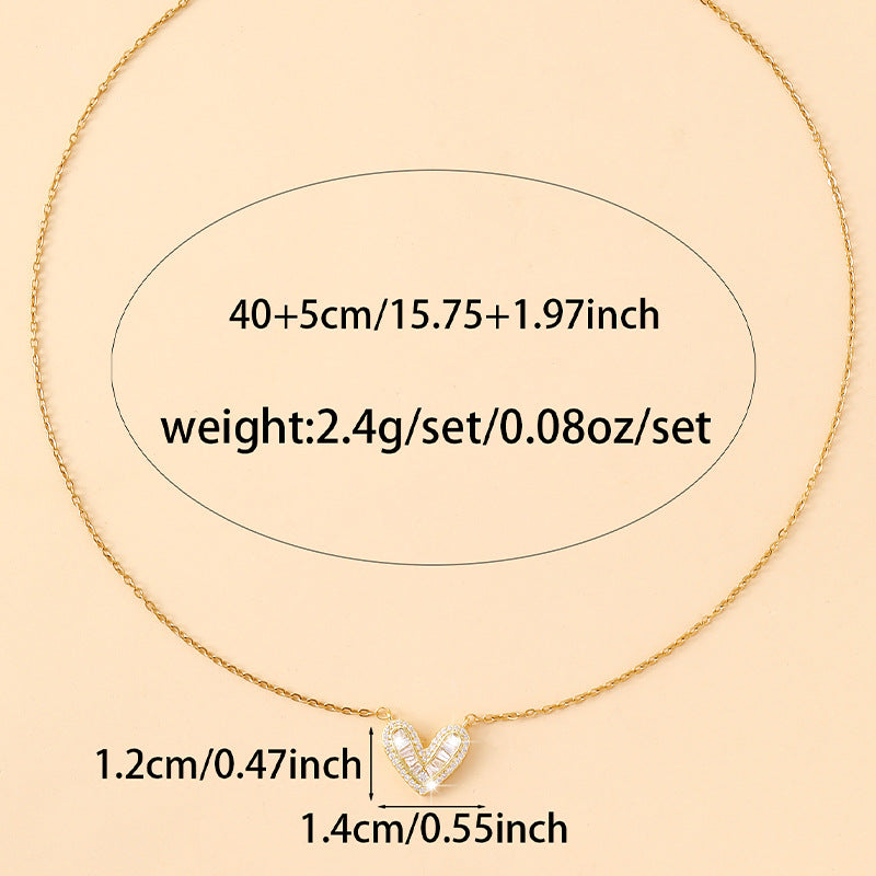 The love necklace, delicately set with zircon, exudes a high-end, light luxury charm