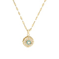 Colorful Demon Eye Rotating Inlaid Zircon Pendant Necklace