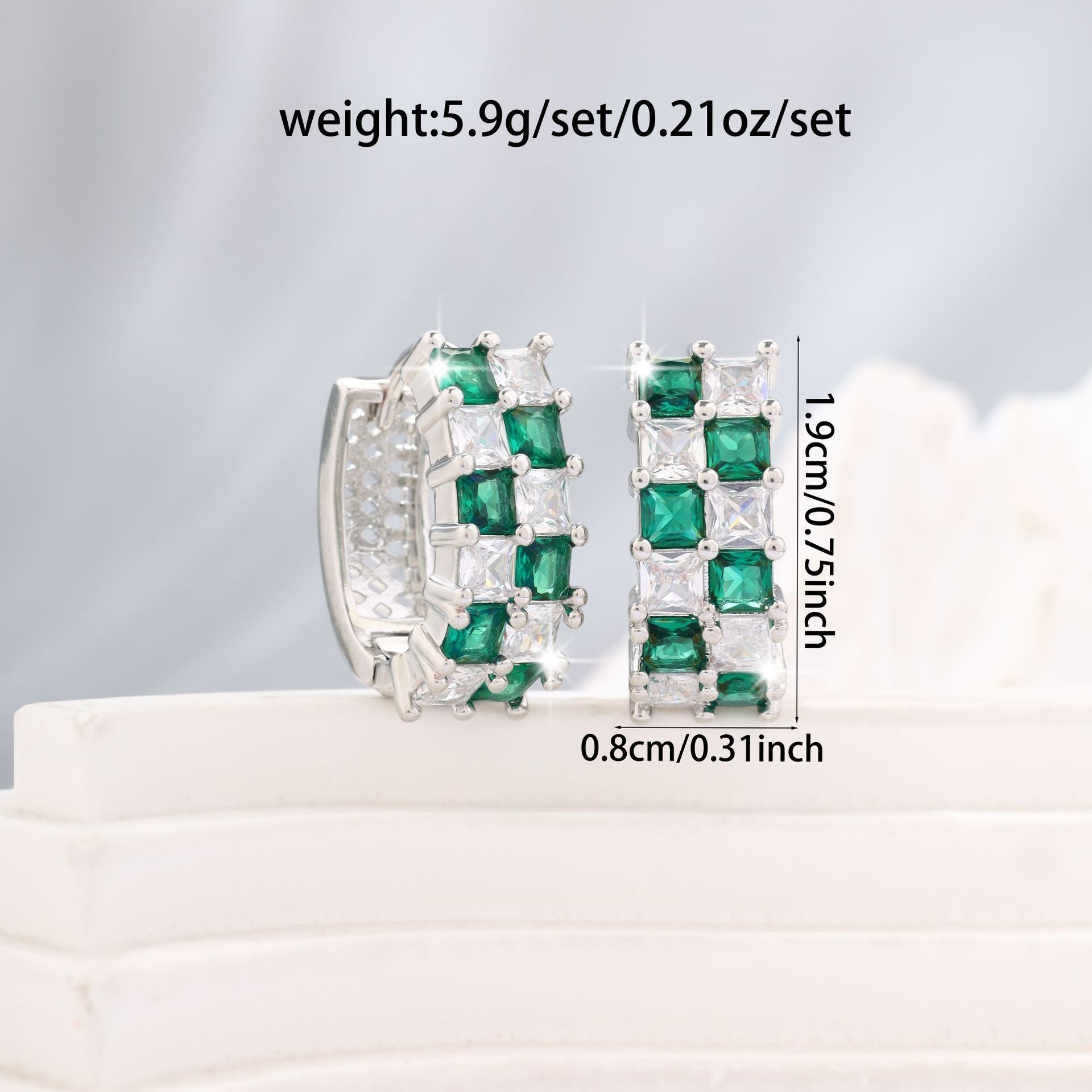 Copper-set zircon fashion ear buckle