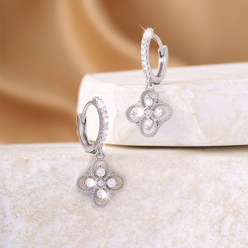 Fashionable and light luxury zirconium-encrusted earrings