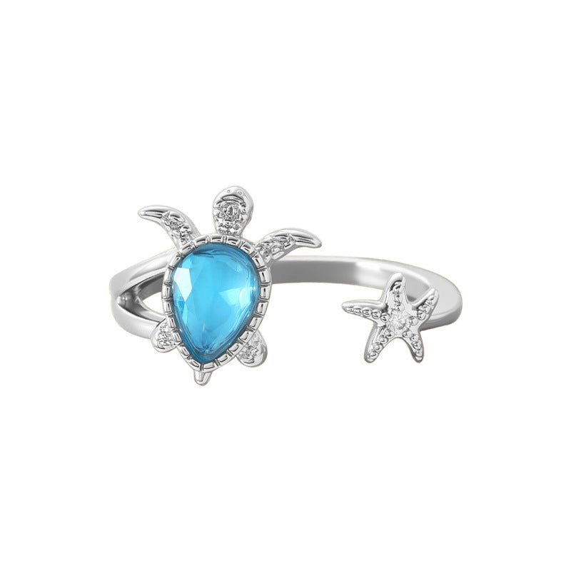 New fashionable ocean series turtle ring