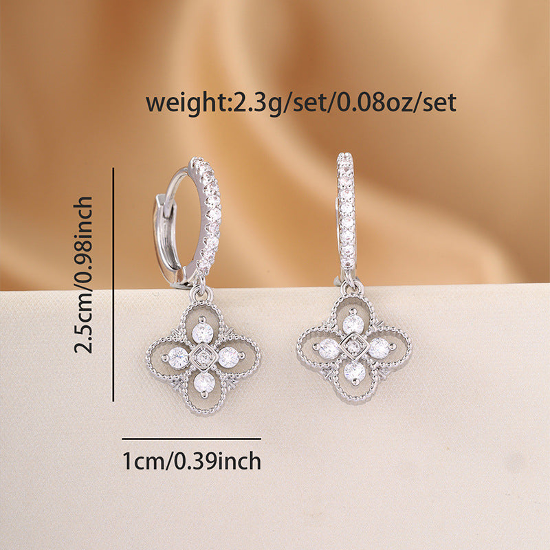 Fashionable and light luxury zirconium-encrusted earrings