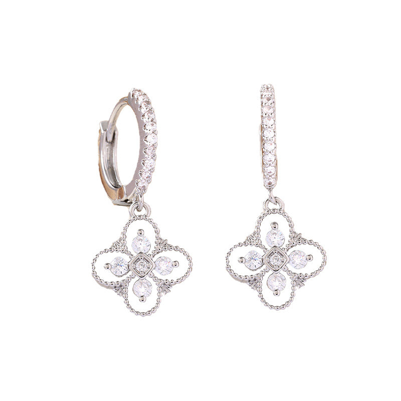 Fashionable and light luxury zirconium-encrusted earrings