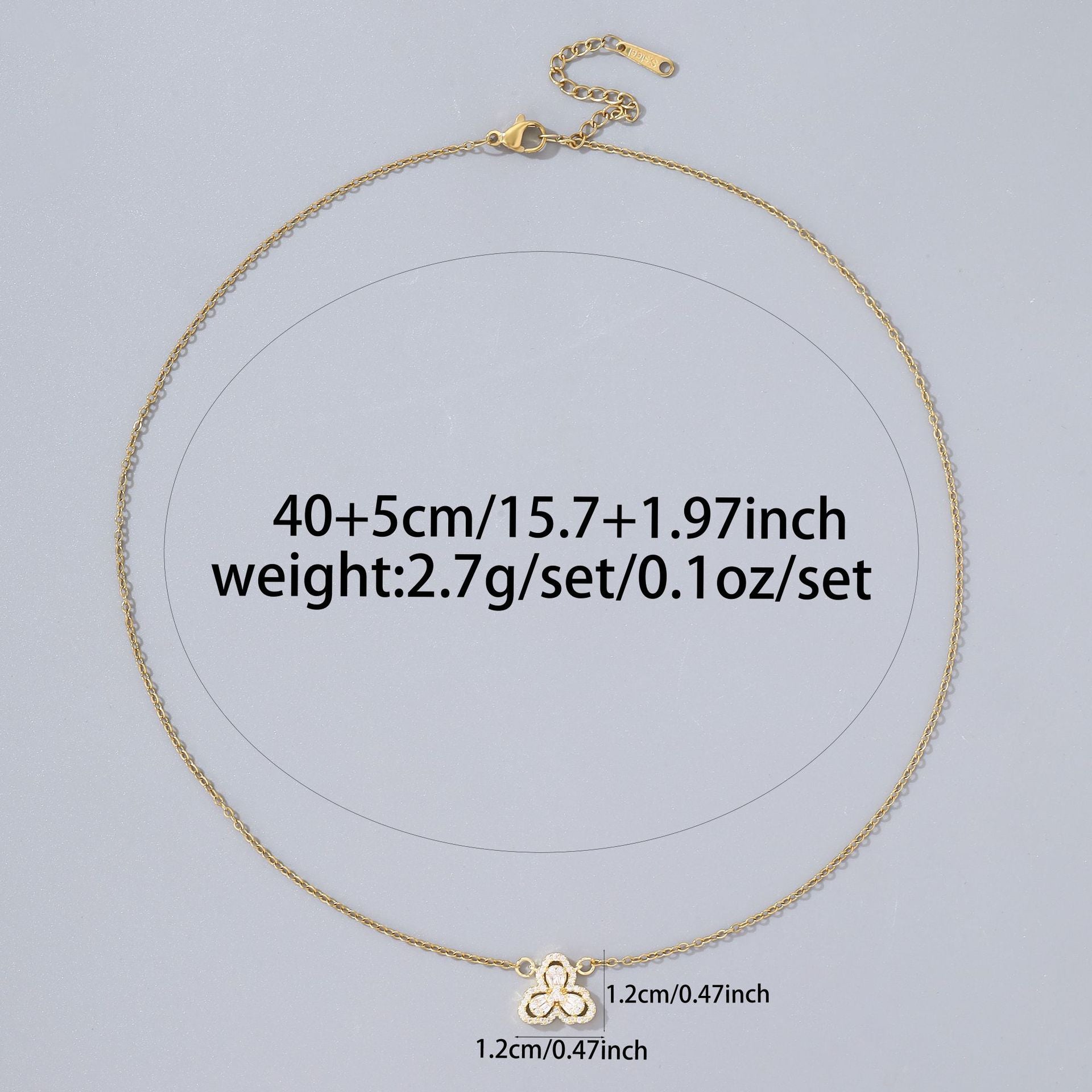 Lucky pendant zircon necklace