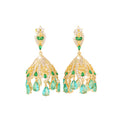Hollow-out lantern vintage China-Chic exaggerated zircon earrings