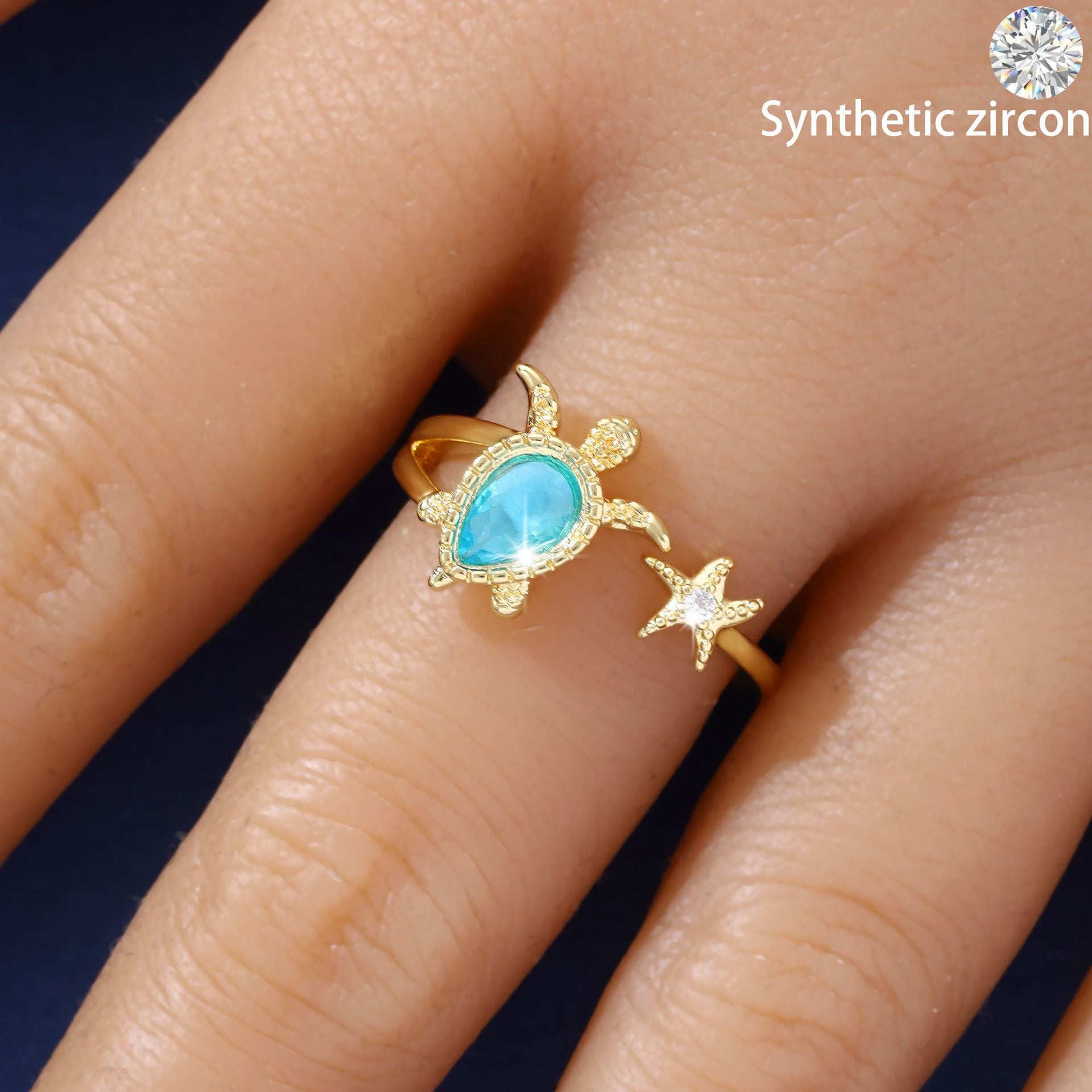 New fashionable ocean series turtle ring