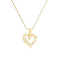 Simple style heart-shaped zircon-inlaid hollowed-out heart pendant necklace