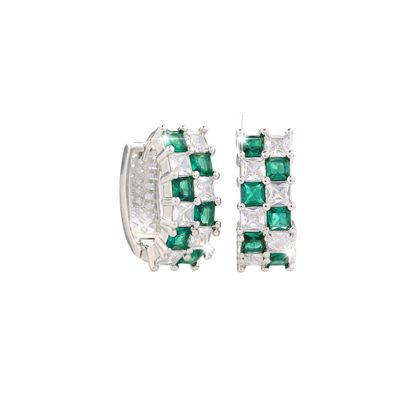 Copper-set zircon fashion ear buckle