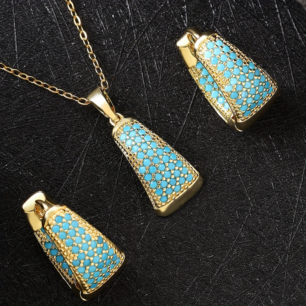 1 necklace + 1 pair of earrings, elegant and high-end design, very beautiful and charming