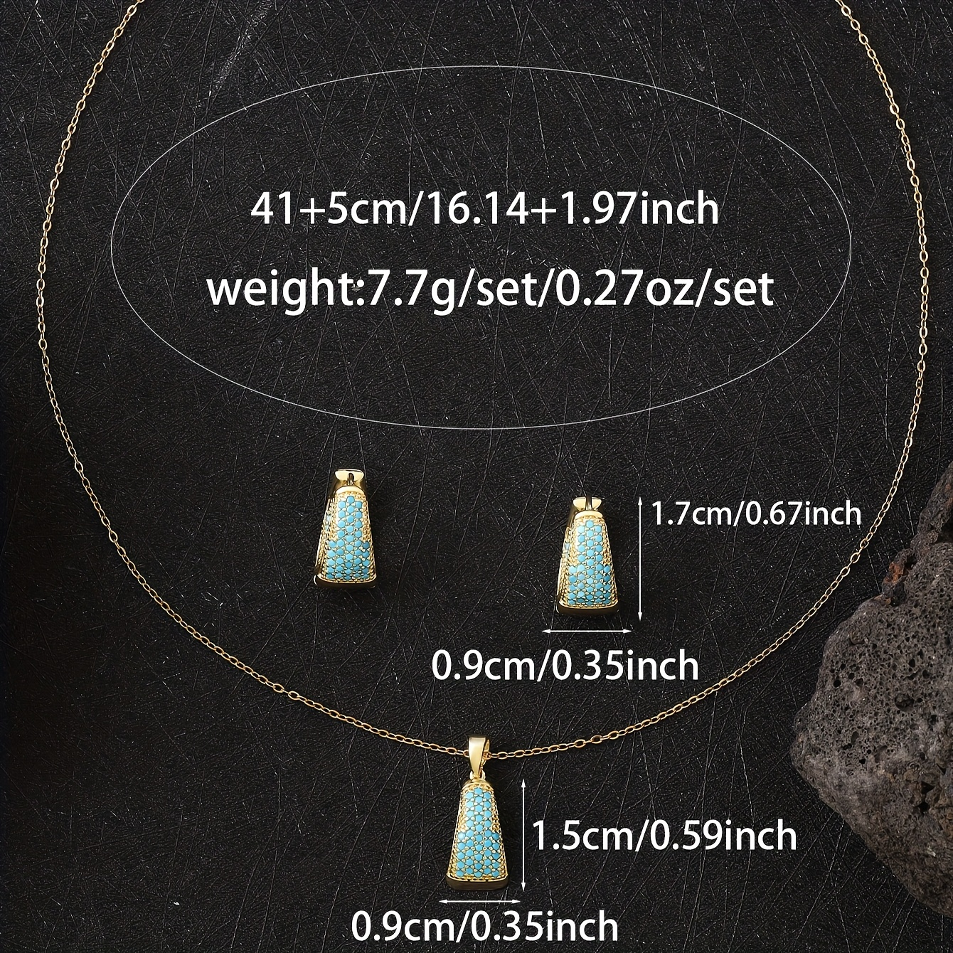 1 necklace + 1 pair of earrings, elegant and high-end design, very beautiful and charming